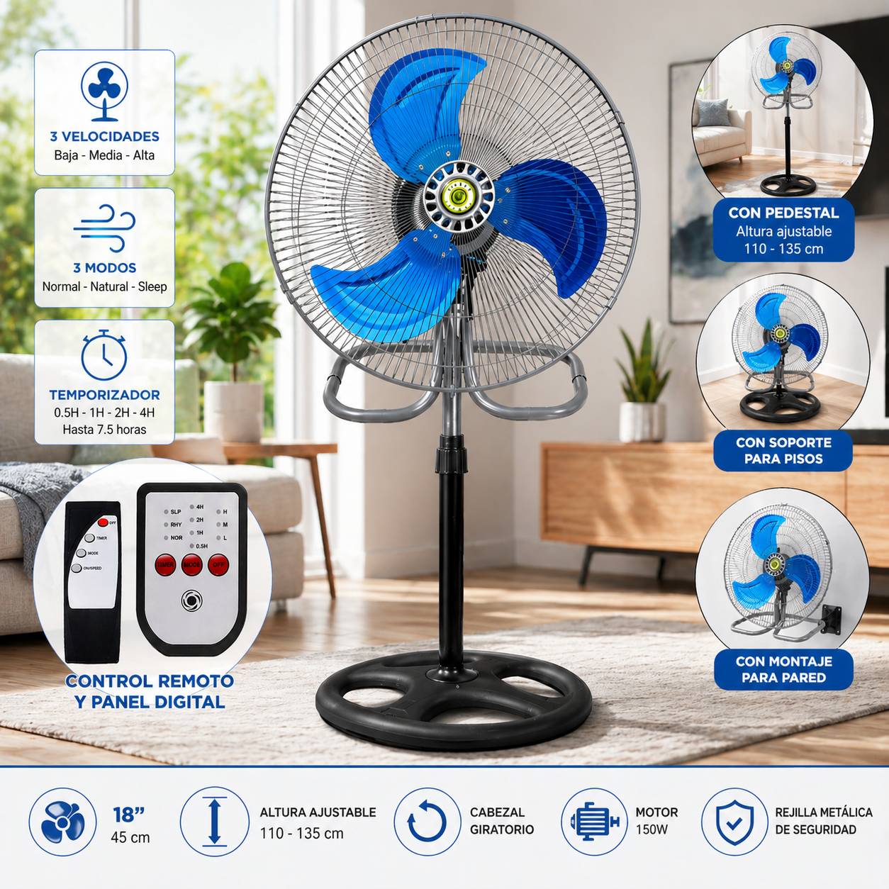 DUO VENTILADORES METALICOS 18"