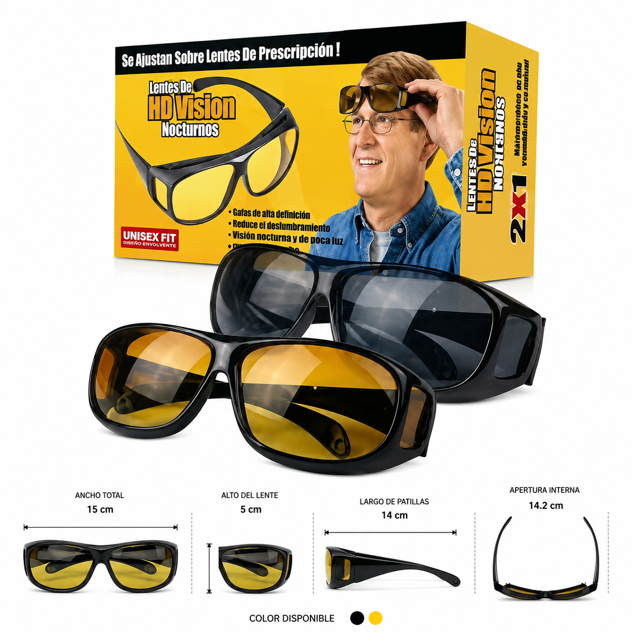 LENTES HD VISION NOCTURNOS (INCLUYE 2 LENTES)