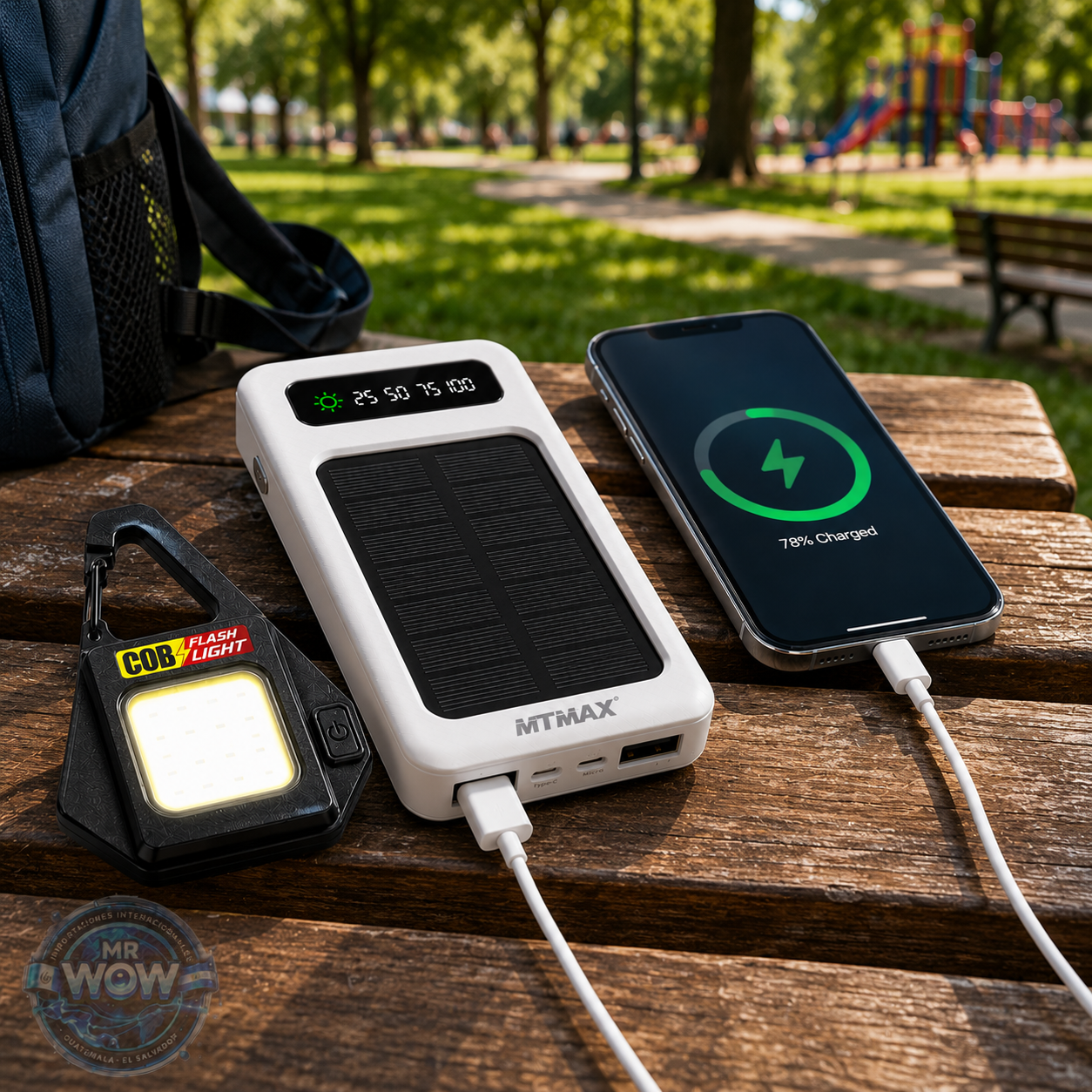 POWER BANK 10,000 SOLAR + LLAVERO SOLAR ( REGALO )