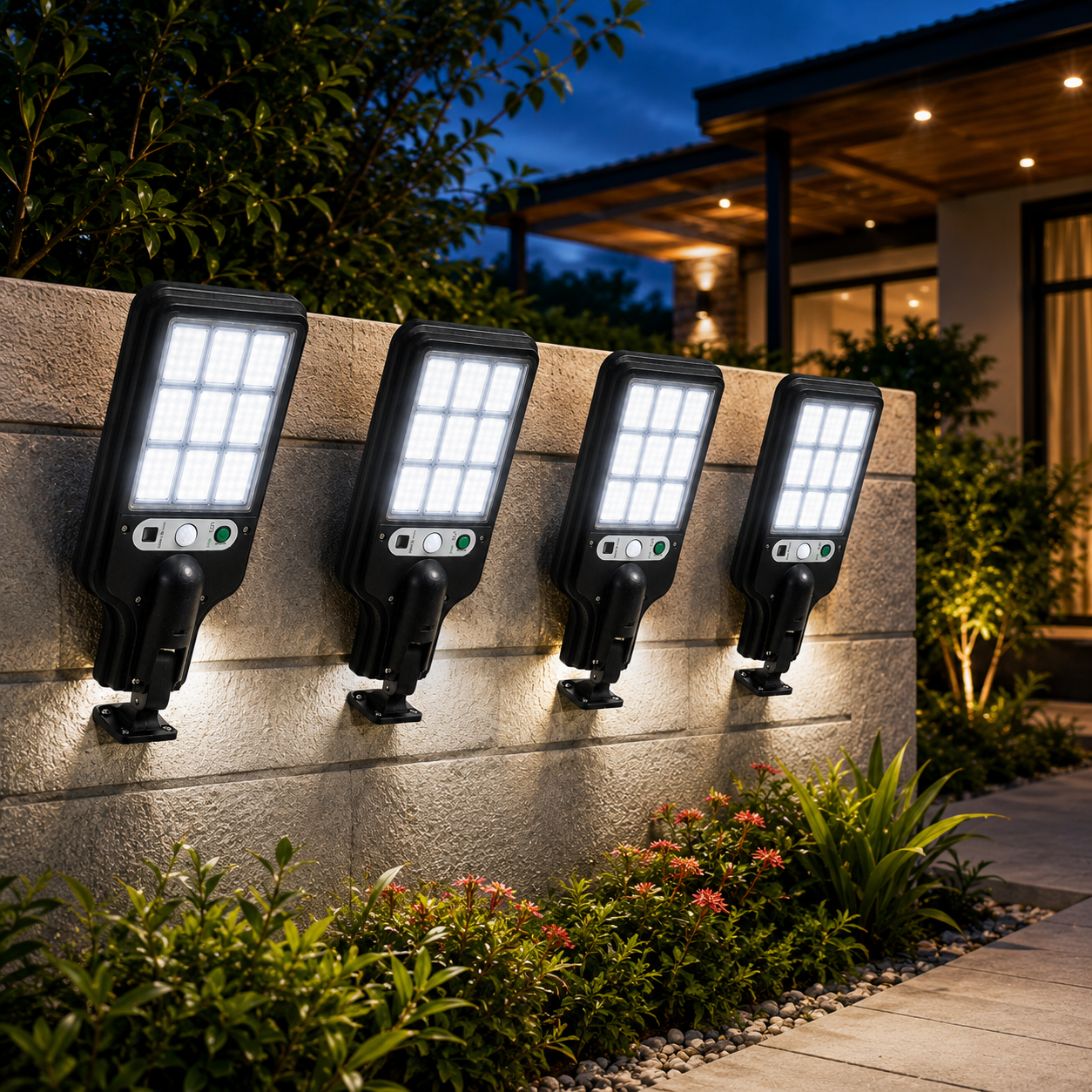 LUCES LED ESTILO POSTE (4 UNIDADES ) CON CONTROL